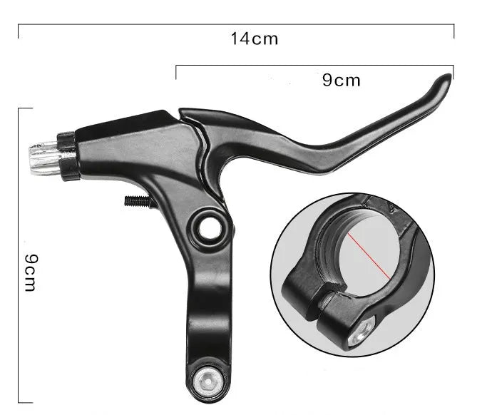Bicycle brake handle in all aluminium or half aluminium, black or silver, with brake and shifting line set options