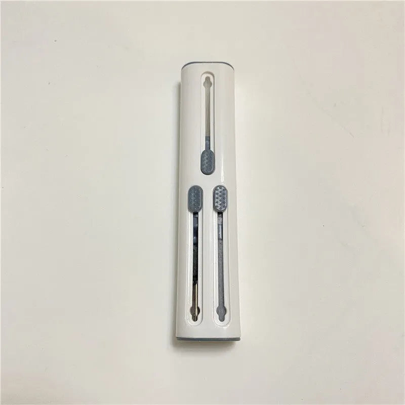 White and red cleaning pen for AirPods Pro with metal pick, brush, and sponge heads.