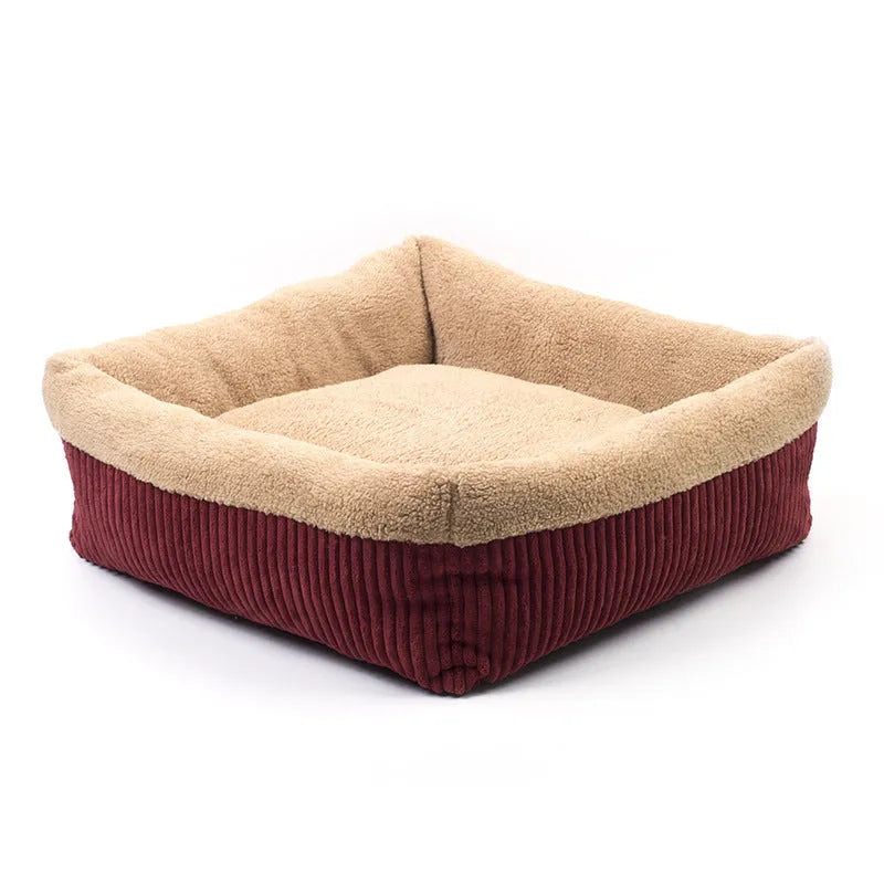 Velvet octagonal pet nest in soft cotton velvet, 850g, for small dogs and cats