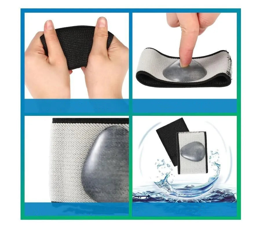 Flat foot support bandage with elastic arch support and heart pad design in PU material
