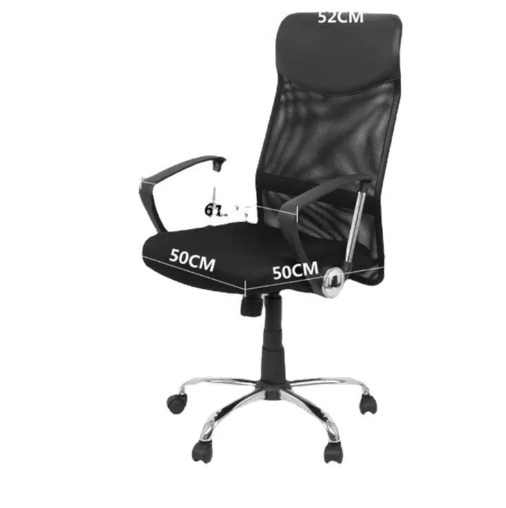 Black mesh computer chair with breathable back for office and home desk seating