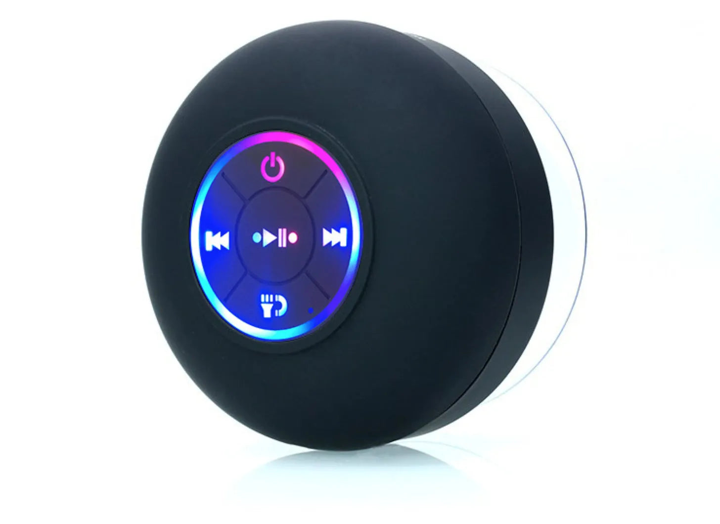 BTS07 large suction cup waterproof Bluetooth speaker with LED light in six colour options.