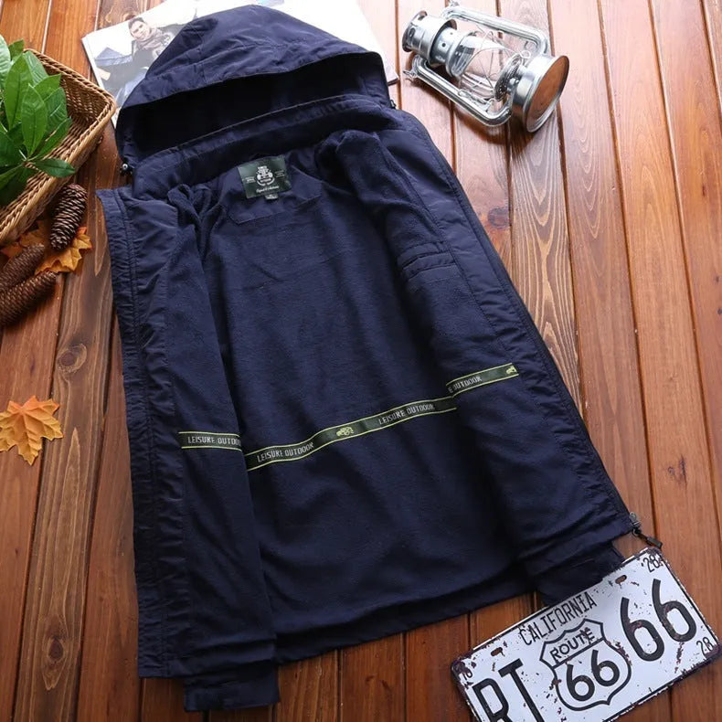 NIANJEEP men's long-sleeve velvet outdoor jacket, Army Green, with size chart from M to 6XL
