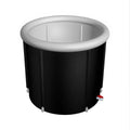 Black PVC inflatable ice bath tub with weather lid and accessories