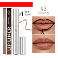 Matte finish pointed toe lip liner pencil in four colour shades showing precise tip design