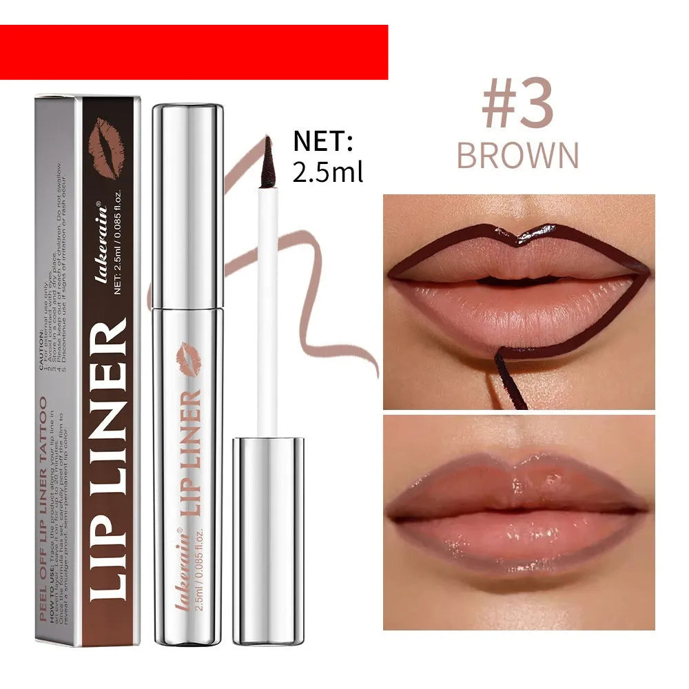Matte finish pointed toe lip liner pencil in four colour shades showing precise tip design