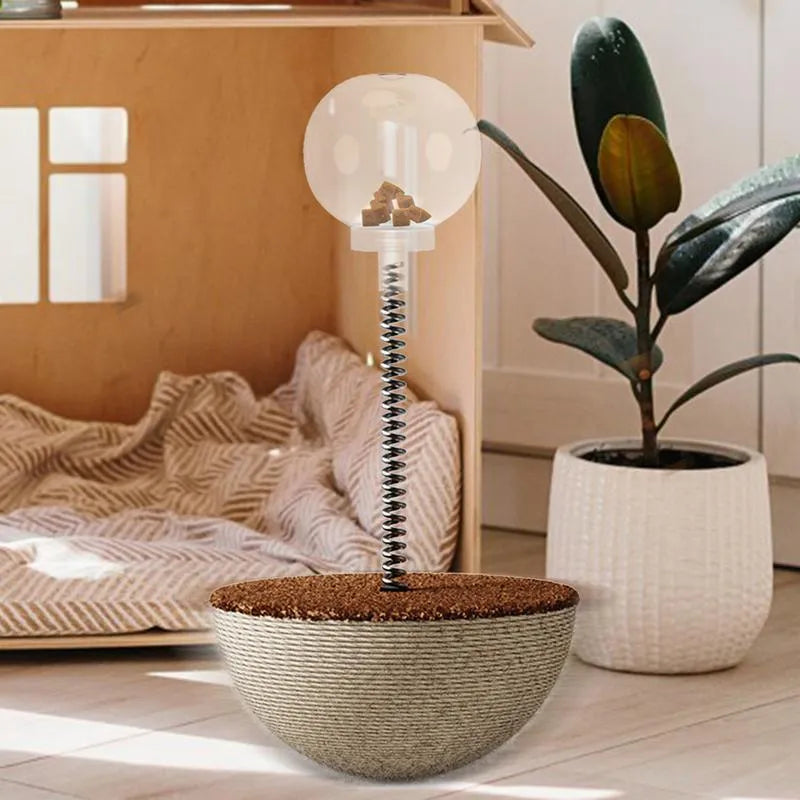 Auto-balancing cat interactive feeder toy with slow feeding function