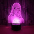 3D LED night light showing laser-engraved acrylic creating stereoscopic dual ring patterns