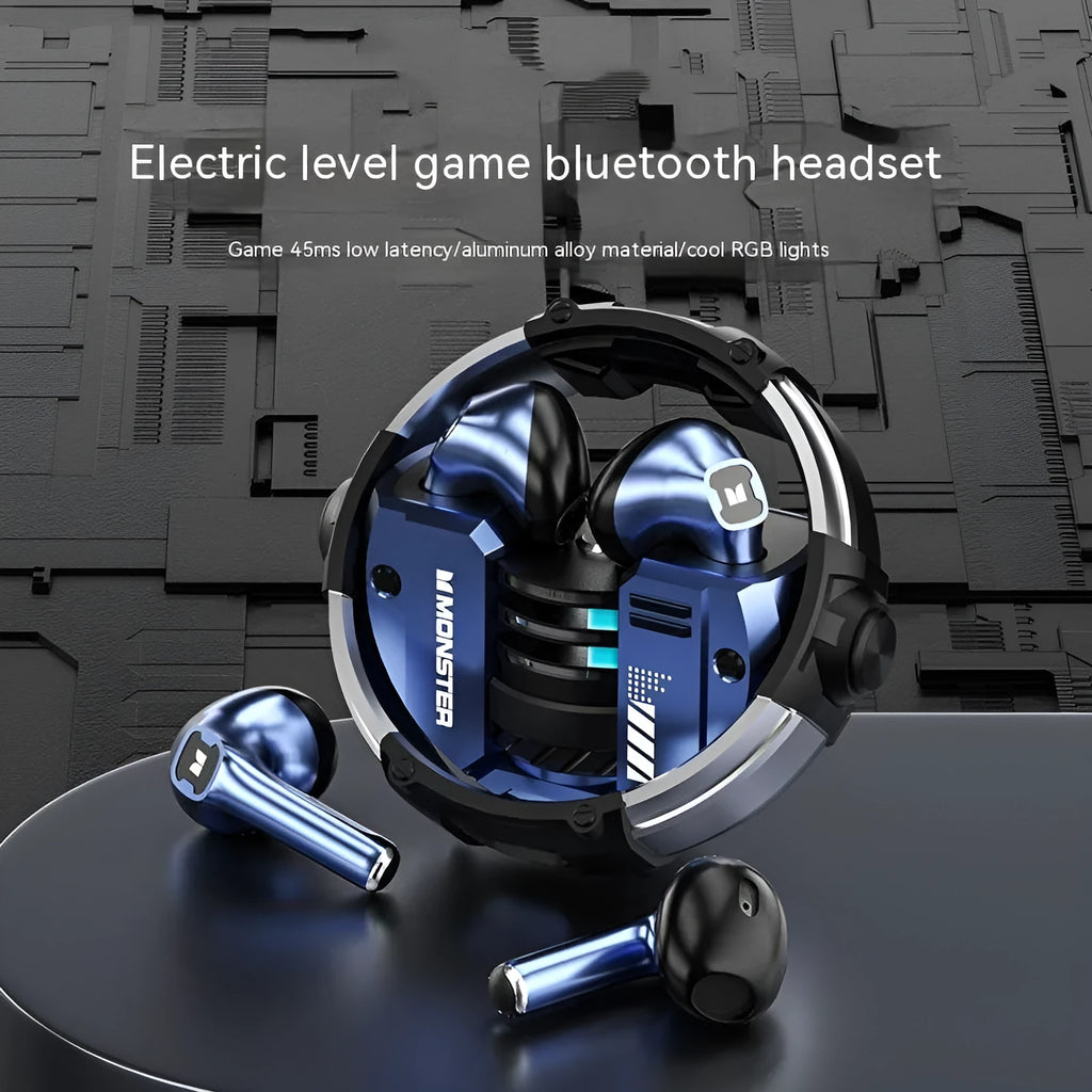 Radio Competition in-ear Bluetooth headset in sky blue and emerald for e-sports gaming