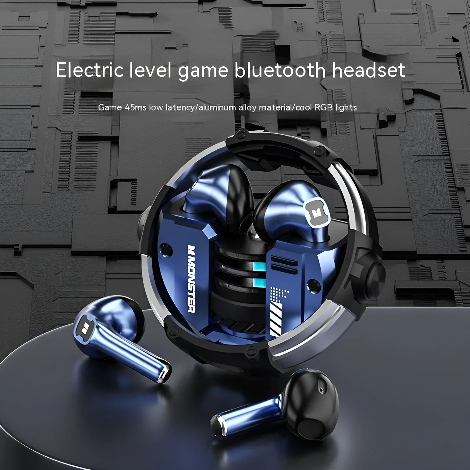 Radio Competition in-ear Bluetooth headset in sky blue and emerald for e-sports gaming