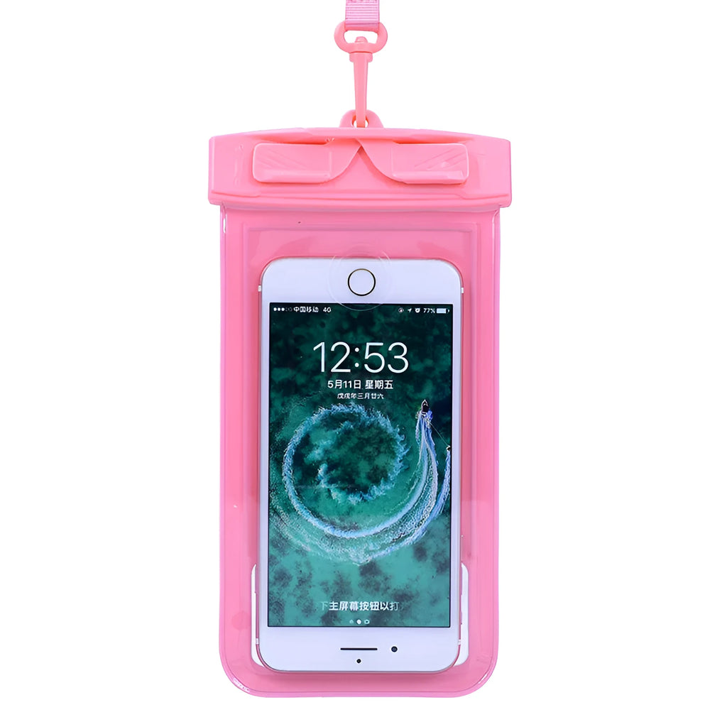 PVC waterproof phone bag for diving and beach activities in multiple colour options