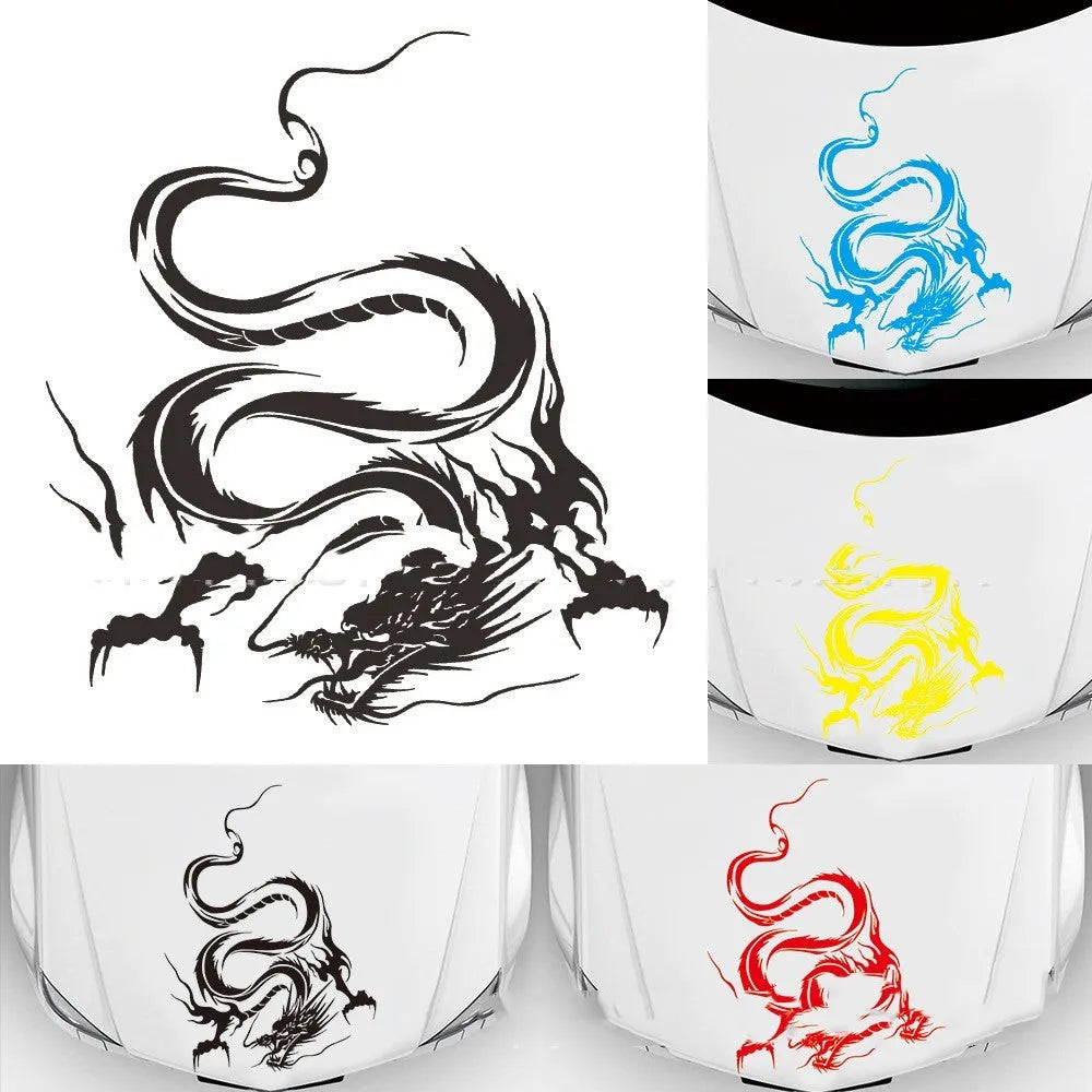 Dragon design car front sticker measuring 50x36 cm in PET vinyl material with multiple colour options