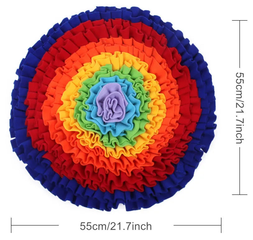 55cm x 55cm plush snuffle mat for dog nose training and slow feeding, washable
