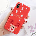 Christmas frosted TPU phone case with painted animal holiday design for Apple iPhone