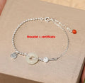 925 silver Hetian jade bracelet with geometry Chinese style design and electroplated finish