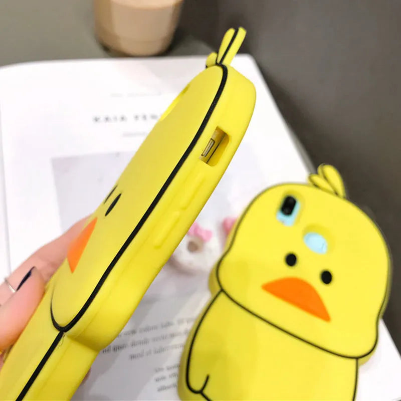 Green silicone iPhone case with cartoon animal design showing back and side protection