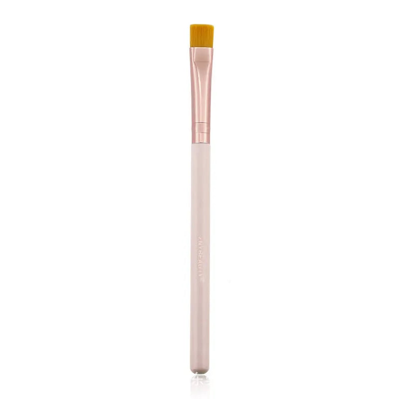 26-piece pink makeup brush set with wooden handles in PU storage bag