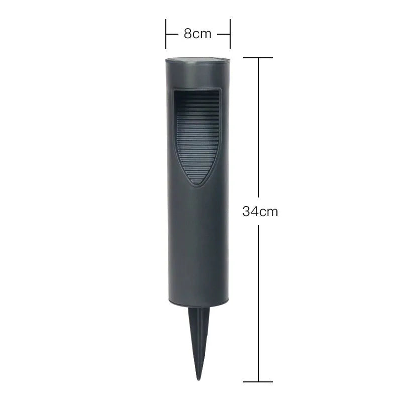Black geometric abstract art solar garden light for outdoor decorative use.