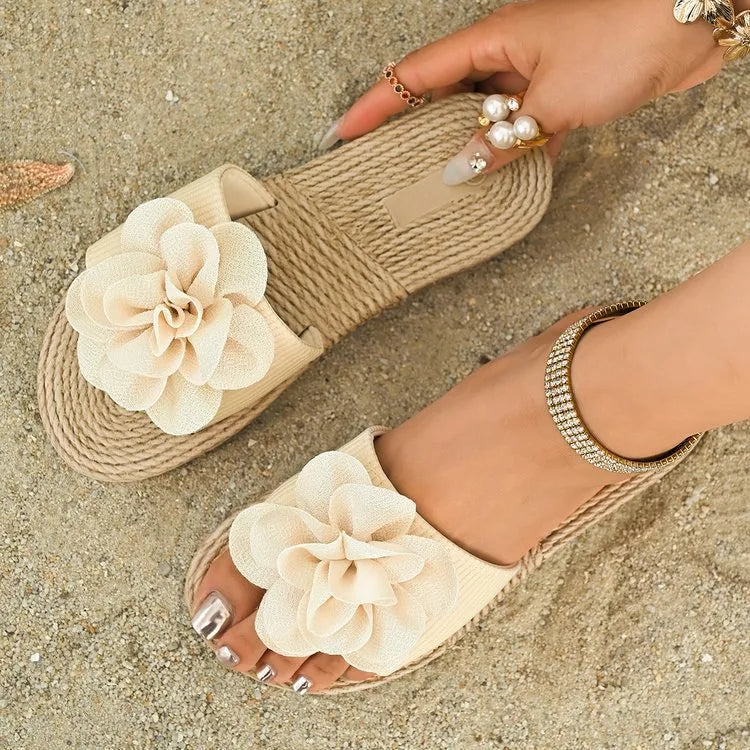 Beige suede flip flops for women with rubber sole, pop style, sizes 36 to 42