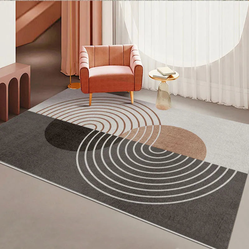 Geometric pattern blended rectangle living room carpet in European American style, available in sizes from 60x90cm to 200x300cm