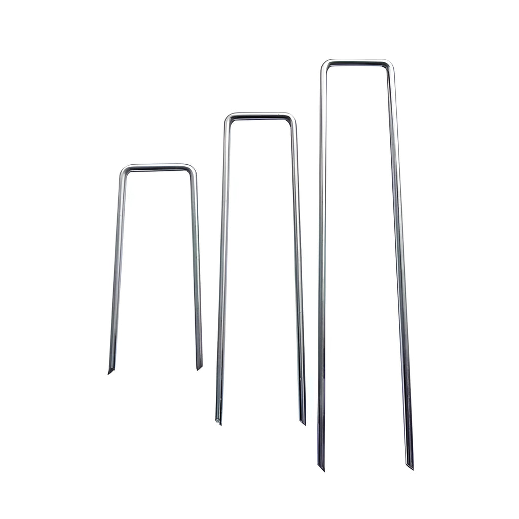 Galvanised steel ground nail 4cm wide 15cm long 3.0mm wire for landscaping cloth fixing