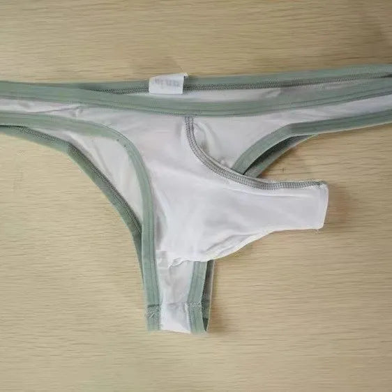 Men's small briefs underwear in Ice Silk nylon fabric shown in multiple colour options.
