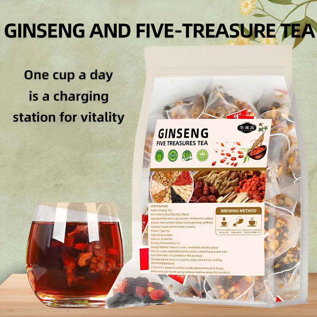 Ginseng Wubao Tea 5g x 20 pack transparent bag with sealwort maca mulberry red dates red goji