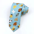 Korean style narrow cotton bow tie with printed cartoon pattern in various colour options