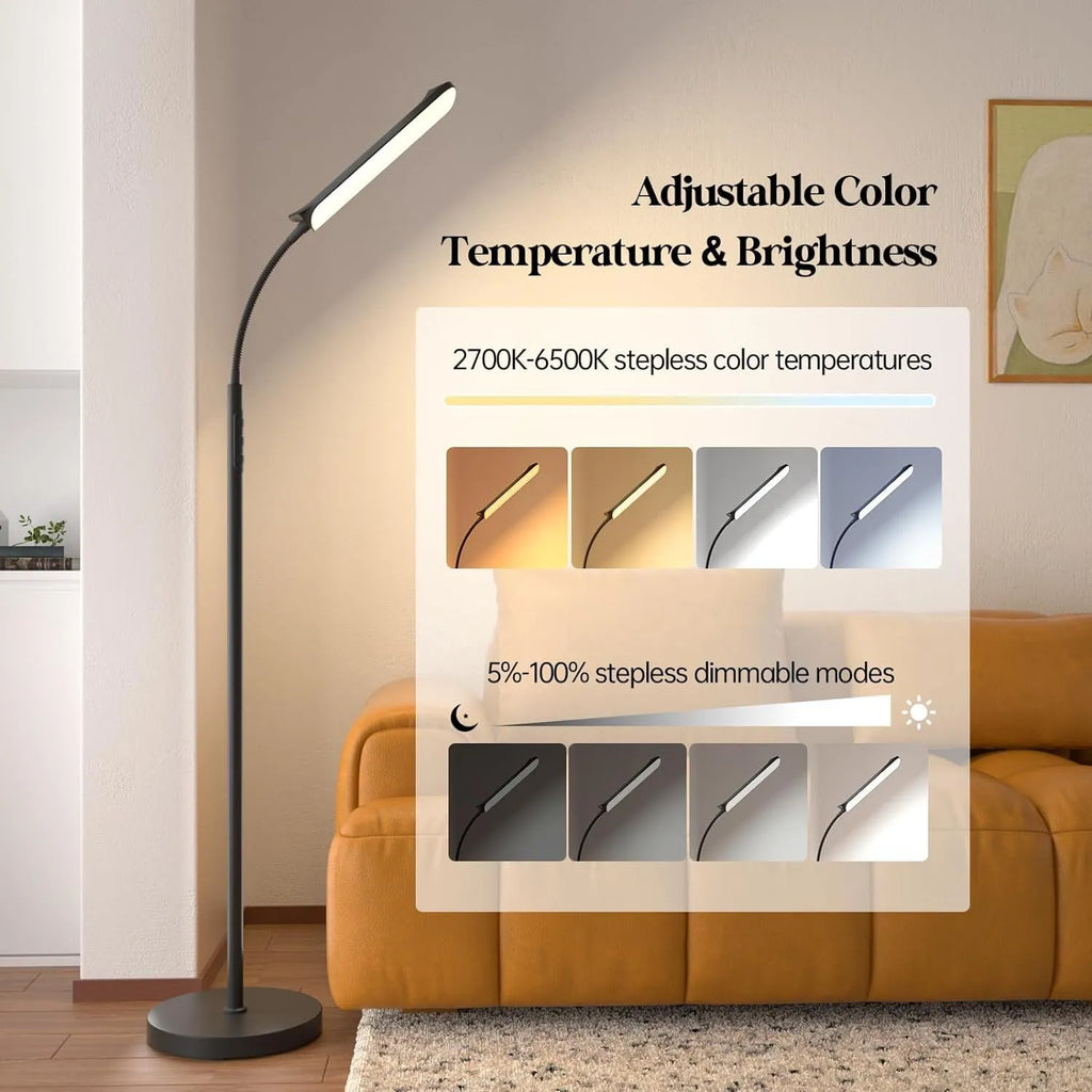 Simple modern LED floor lamp with remote control for bedroom and study use