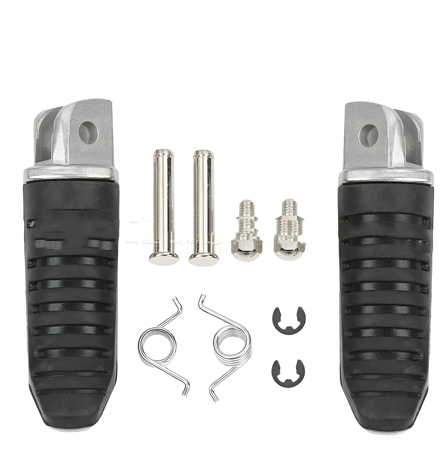 Black aluminium alloy motorcycle footpegs set for Suzuki Hayabusa GSX1300R V-Strom compatible models
