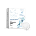 A sealed pack containing four individual nano microneedle cosmetic patches on a white background.