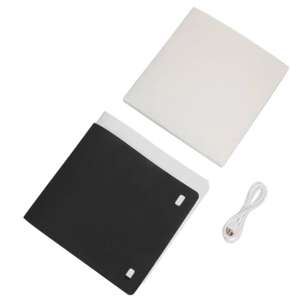 Portable LED mini photo-taking studio light box softbox in white plastic, 22.6x23x24 cm, with built-in LEDs