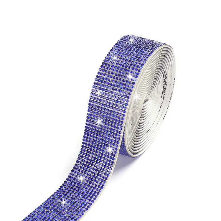Self-adhesive water drill strip on a white background showing AB colour electroplating finish.