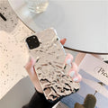 Rose gold and silver coloured TPU back cover cases for iPhone on a plain background.