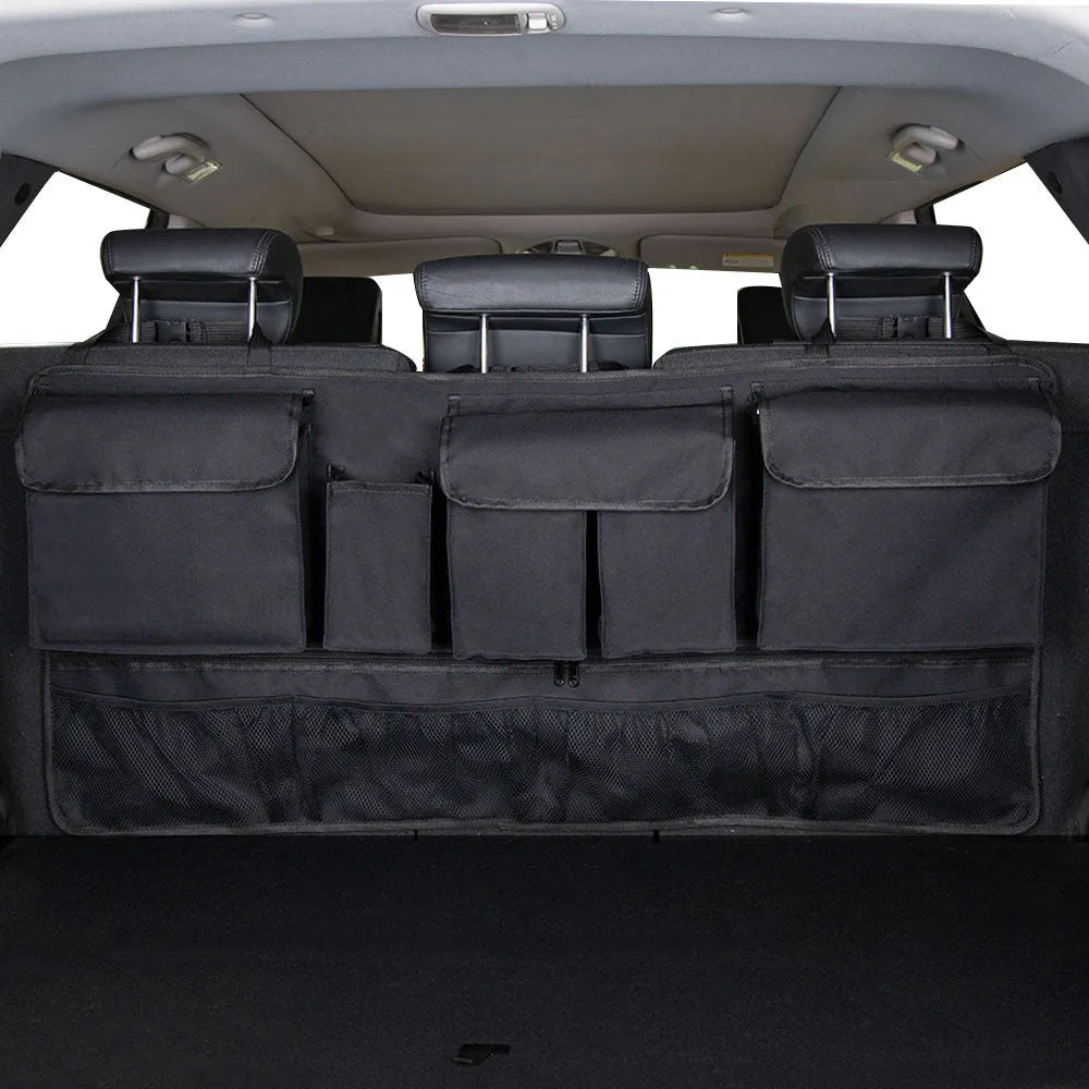 Waterproof Oxford cloth car boot hanging storage organiser with handle in black colour options