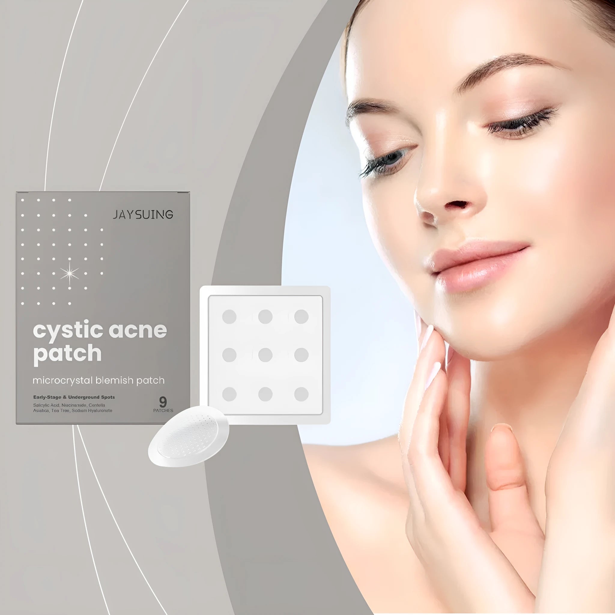 Acne repair micro needle patches package containing 9 patches for spot treatment