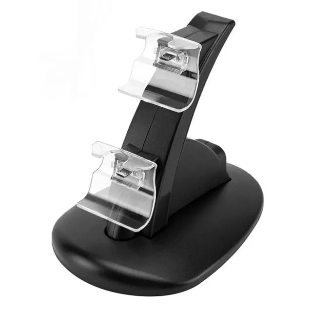 Black Xbox dual controller charging dock station for Xbox One and Xbox One S gamepads.