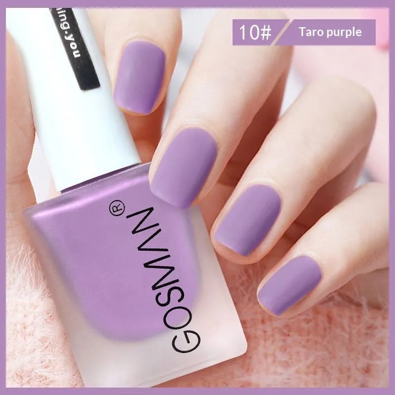 13ml quick-dry matte nail polish bottle in shade 01 Matte Black with non-peel no-bake formulation