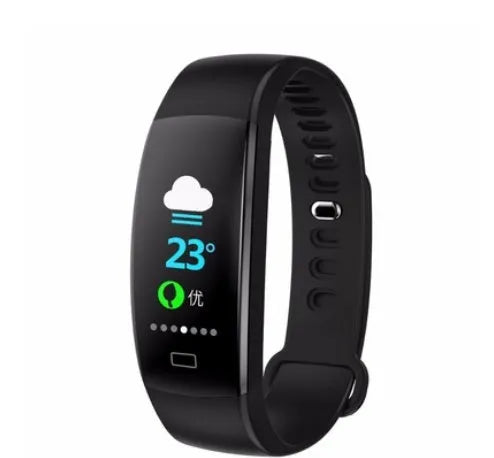 M2 smart bracelet with OLED display silicone band black colour showing health monitoring functions