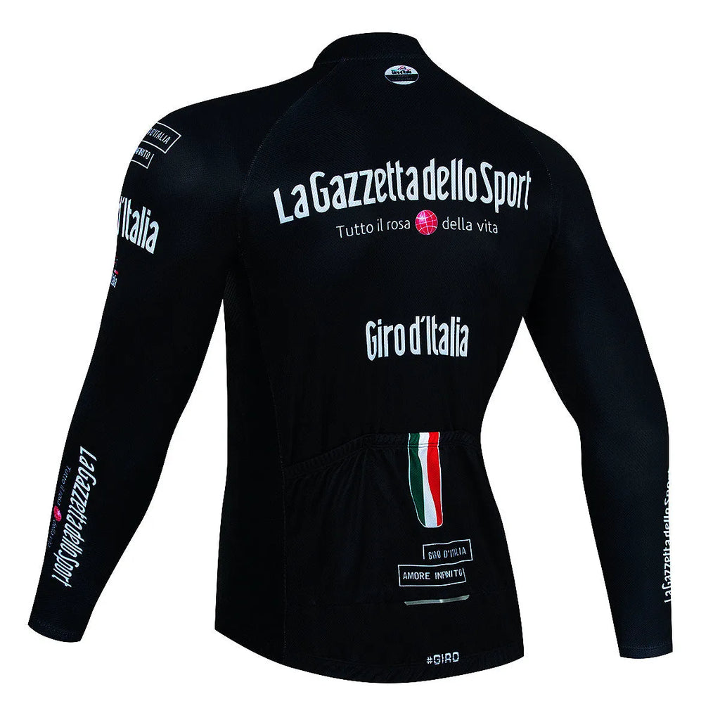 Men's long sleeve mountain bike cycling jersey in moisture-wicking fabric with patterned design