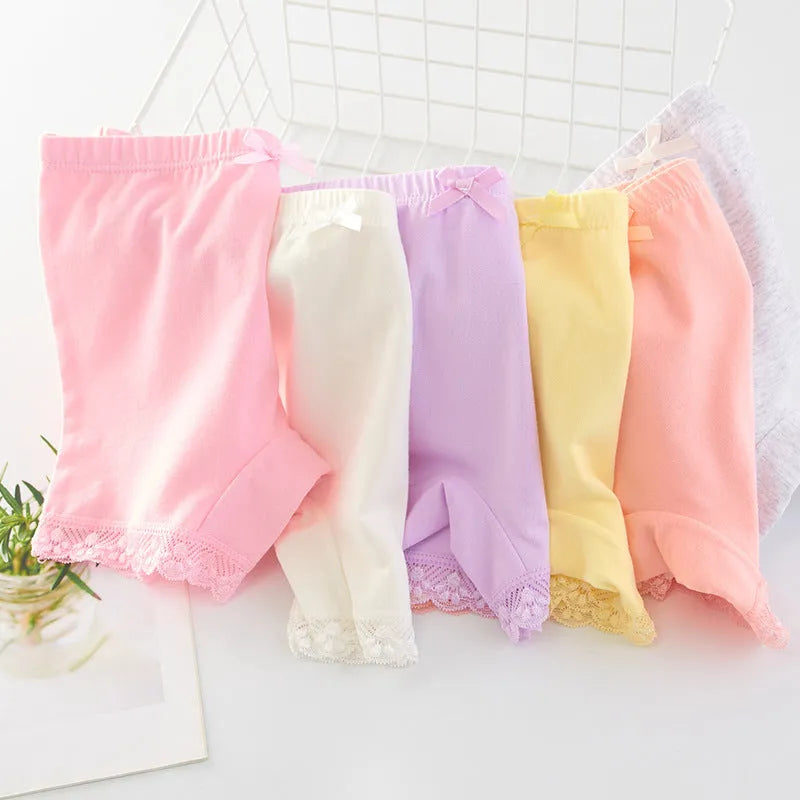 Children baby girls summer anti-exposure cotton safety pants in mixed colours