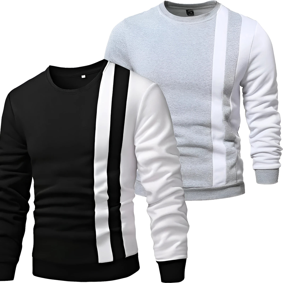 Men's loose fit polyester base shirt in black, long sleeves, British style