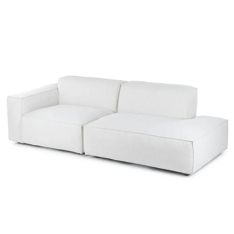 Modern velvet L-shaped sofa combination in beige, 200cm or 275cm width, sponge filled