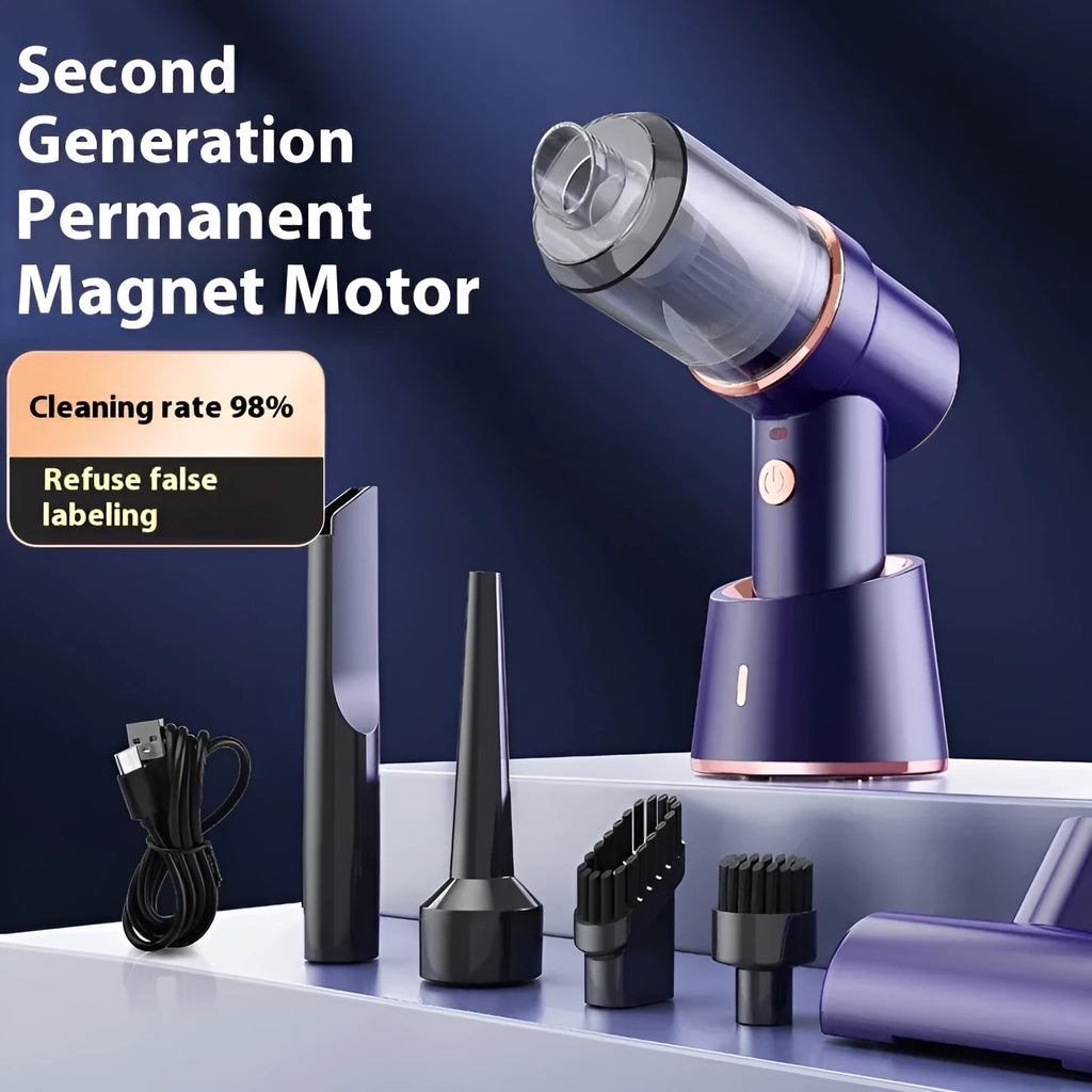 Wireless handheld car cleaner in upgraded Moran Blue with water absorption function