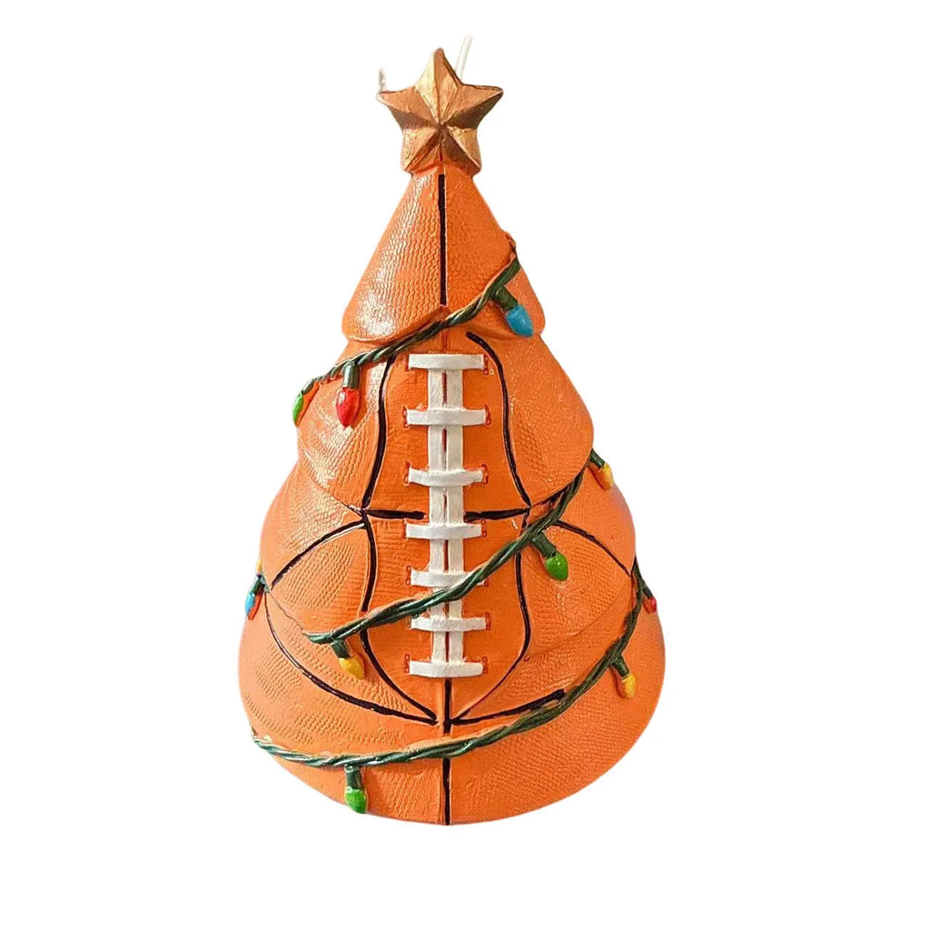 15cm resin football Christmas tree decoration in rugby design, styles A to G