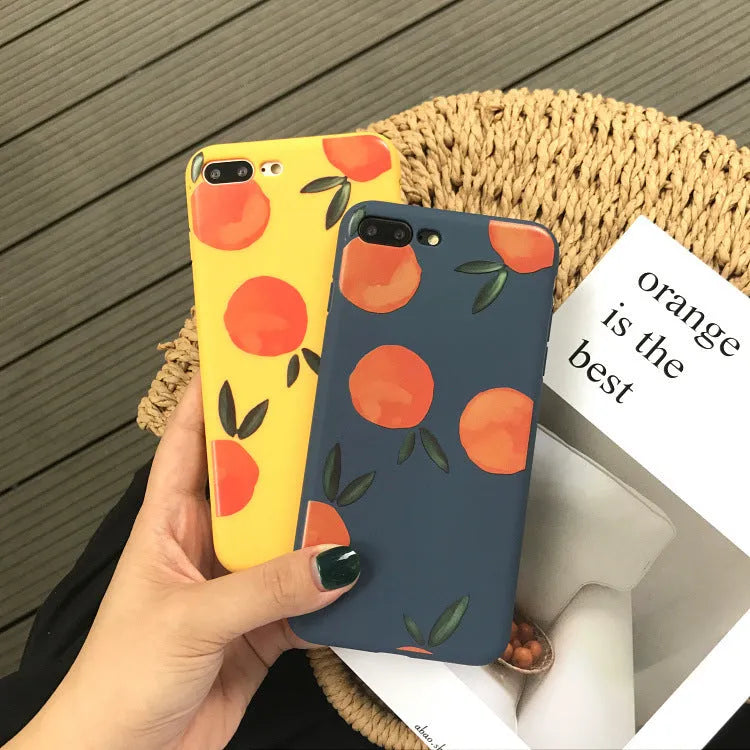 Orange matte finish TPU silicone soft shell case for iPhone, showing full wrap-around design.