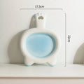 Ceramic cat bowl with shallow design and non-slip rubber base in blue, green, pink or yellow