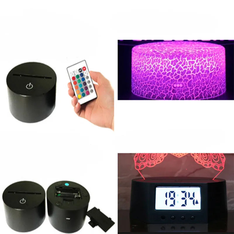 3D shark-shaped LED table lamp with touch-sensitive base and remote control showing blue illumination