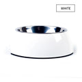 Food grade stainless steel pet dog bowl with detachable melamine shell, thickened construction, available in multiple colours and sizes
