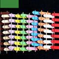 White mini wooden fence ornament in hand-woven pine with coloured pattern surface for household display